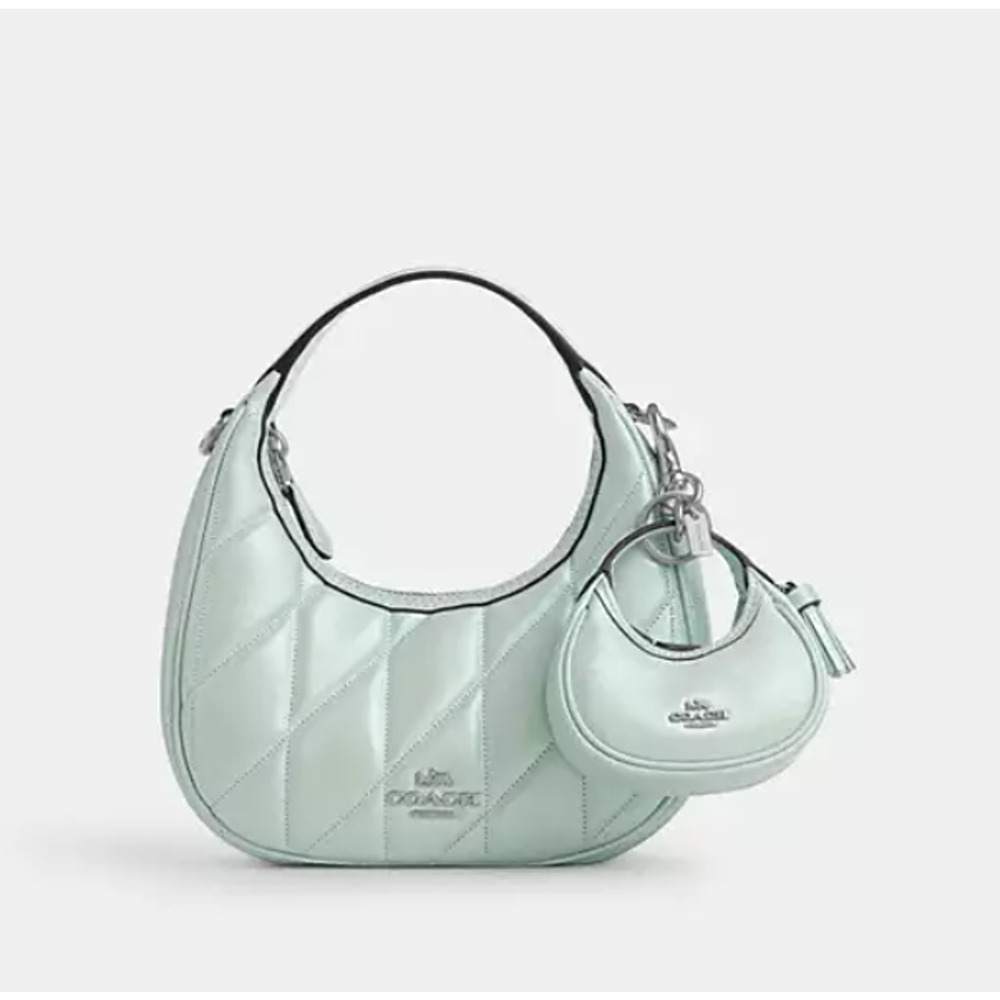 Coach Mini Carmen Bag Charm In Pearlized leather/Silver/Green CBL92 NWT - Picture 7 of 8